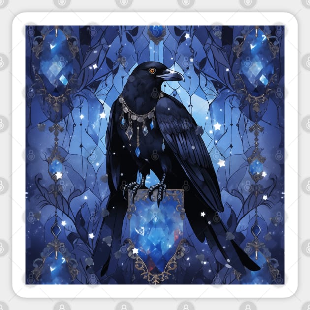 Raven And Gems Sticker by Enchanted Reverie